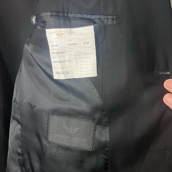 Giorgio Armani 100% Super 150s Made In Italy Suit Coat Blazer - Picture 3 of 4